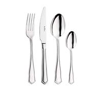 Pintinox série Royal - Lot de 24 couverts avec couteau à steak en acier inoxydable 18/10, fabriqué en Italie (6 personnes)