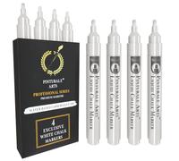 Pinturale Arts Set 4 Feutre Blanc Effacable Pour Tableau Noir | Pointe 3mm | Stylo Craie Pour Vetre, Virre, Ardoise