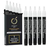 Pinturale Arts Set 5 Feutre Blanc Effacable | Pointe 2mm | Crayon Craie Pour Tableau Noir | Stylo Vitre Effacable, Pour Verre, Ardoise