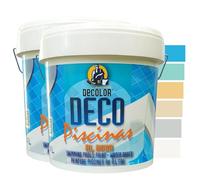 PINTURAS DECOLOR Peinture Piscine, bassin béton - Imperméable - Excellente résistance aux UV, à l'eau chlorée - 8L Gris