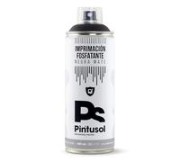 PINTUSOL Bombe Apprêt Phosphatant Noir Mat, Peinture Primaire Antirouille Métal, Finition Mate, Haute Adhérence, Application Facile, Séchage Rapide, Spray Professionnel Fer Acier 400ml