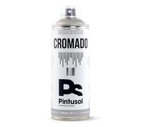 PINTUSOL Bombe Peinture Chrome, Finition Chromée Argent, Résistant aux UV Haute Opacité, Application facile, Multisurface Bois Métal Plastique, Spray Professionnel Acrylique Aluminium 400ml
