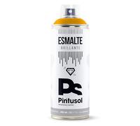 PINTUSOL Bombe Peinture Émail Brillante Jaune Melon RAL1028, Finition Brillante, Résistant UV Haute Opacité, Application Facile, Multisurface Bois Métal Plastique Verre, Spray Professionnel 400ml