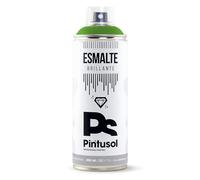 PINTUSOL Bombe Peinture Émail Brillante Vert Vif RAL6018 Finition Brillante, Résistant UV Haute Opacité, Application Facile, Multisurface Bois Métal Plastique Verre, Spray Professionnel 400ml