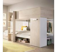 Pinus - Ensemble Chambre, 246x112x150h cm Blanc, un Tiroir