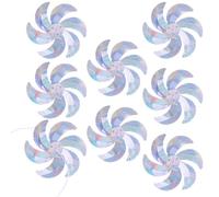 Pinwheels 32, 8 pieds 8 pièces anti-oiseaux 12 pouces réfléchissant brillant rotatif vent Spinner argent dissuasion des oiseaux moulin à vent pour dissuasion des animaux extérieur cour jardin pel