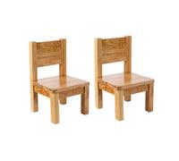 Pioupiou et Merveilles - Lot de 2 chaises - Couleur Bois Naturel - pour Les Enfants Entre 1 et 4 Ans - Bois très résistant - Confortable - Assisse 18 cm - Adapté aux Tout Petits - 16358