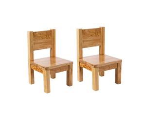 Pioupiou et Merveilles - Lot de 2 chaises - Couleur Bois Naturel - pour Les Enfants Entre 1 et 4 Ans - Bois très résistant - Confortable - Assisse 18 cm - Adapté aux Tout Petits - 16358