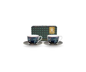 PiP Studio Berry Blues Lot de 2 tasses à café avec inscription « U. » Bleu 280 ml