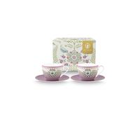 PIP STUDIO Ensemble de 2 tasses à cappuccino avec soucoupes LILY & LOTUS 280 ml violet