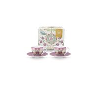 PIP STUDIO Ensemble de 2 tasses à espresso avec soucoupes LILY & LOTUS 120 ml violet