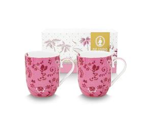 Pip Studio Jolie Flowers Lot de 2 gobelets Rose Petit format 145 ml
