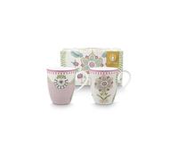 PIP STUDIO Lot de 2 grands mugs à anse LILY & LOTUS 350 ml violet