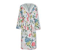 PIP Studio Peignoir de bain pour soirée - Couleur : blanc - Beige - Motif fleurs - Imprimé - Velours - Marron naturel - XL