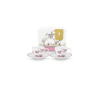 PIP STUDIO Tasse à expresso avec soucoupe, lot de 2, 120 ml JOLIE DOTS Or/Rose blanc