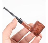 Pipe À Tabac en Bois De Poirier Sculptée À La Main - Origine en 1899, Pipe À Fumer Ultralégère À Manche Droit Convient pour Un Filtre De 3mm Cadeau pour Grand-père, Mari, Ami