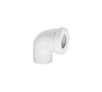 Wirquin 71020101 Pipe wc rigide coudée, mâle, courte, à coller pour évacuation toilette, blanc