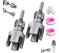 Pipe Thread Cutting Tool, Integrated Internal & External Pipe Threading Tool, Thread Trimming and Angle Bolt Repair Tool, Electric Drill Compatible Pvc Pipe Threader Kit, 1/2", 3/4" (1/2"+3/4")