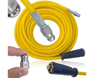 PipeJet 20M EasyLock PRO Orange – Tuyau d'égouttage de 20 m | Raccord Karcher EASY!Lock | Buse 1/4" (1 à l'avant + 3 à l'arrière) | Pour HD / HDS | Embout interchangeable | 250 bars