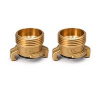 PipeSan - Raccord rapide Geka 1 1/4ʺ en laiton - Lot de 2 | Filetage mâle G1 1/4 | Compatible Gardena | Laiton massif