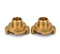 PipeSan - Raccord rapide Geka 1/2ʺ en laiton - Lot de 2 | Filetage mâle G1/2 | Compatible Gardena | Laiton massif