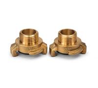 PipeSan - Raccord rapide Geka 3/4ʺ en laiton - Lot de 2 | Filetage mâle G3/4 | Compatible Gardena | Laiton massif
