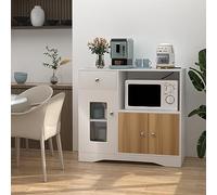 PIPIPOXER Buffet de cuisine avec prise - Buffet avec 1 tiroir et 2 portes - Armoire latérale - Buffet pour entrée, salon, chambre à coucher - 83 x 40 x 80 cm - Blanc