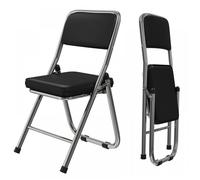 PIPIPOXER Chaise Pliante avec Dossier - Chaises Pliantes en Cuir - Chaises de Salle à Manger pour Salon, Bureau - Noir