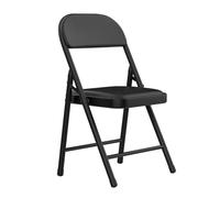 PIPIPOXER Chaise pliante en polyuréthane avec structure en métal, assise et dossier rembourrés, chaise d'événement, chaise pour maison, bureau, chambre d'amis, salle de conférence, noir