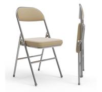 PIPIPOXER Lot de 2 chaises Pliantes en PU, Chaise de Bureau Pliante Peu encombrante pour la Maison au Bureau, Chaise d'invité rembourrée pouvant,Jaune