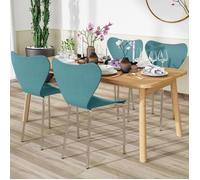 PIPIPOXER Lot de 4 Chaises Salle à Manger - Empilable - Ergonomique- Design Scandinave - 50x45x82 cm - Blue