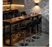 PIPIPOXER Lot de 6 Tabourets de Bar Bistrot Réglable Hauteur,Tabouret Bar Cuir PU Pivotant 360° pour Cuisine Grand Format Café