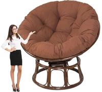 PIPOEI Ronde Coussin Fauteuil en Rotin, Housse de Coussins de Chaise d'oeuf, Conception épaisse Antidérapant Suspendu Hamac Chaise Coussins Coffee,70cm