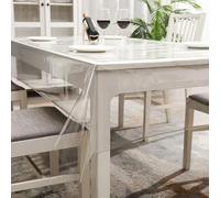 PIPRE Nappe Transparente Rectangulaire, Nappe en PVC Transparente Protection Fine pour d'extérieur Jardin et Intérieur Imperméable et Lavable Taille Souhaitée Film de Protection Table 140x340cm
