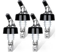 PIQIUQIU Lot de 4 doseurs de spiritueux en acier inoxydable (30 ml) - Bec verseur pour vin, cocktails et huile - portionneur en acier inoxydable, passe au lave-vaisselle, étanche et anti-goutte