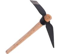 Pique-terre à double tranchant avec manche en bois | Outil à double tranchant servant de pioche et de houe | Pique-terre de jardin