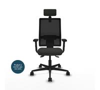 Piqueras y Crespo BORMATE Fauteuil ergonomique Dossier Maille - Accoudoir 2D - Assise et appui-Tête - Noir