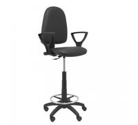 Piqueras y Crespo Tabouret avec accoudoirs en simili cuir noir Ayna