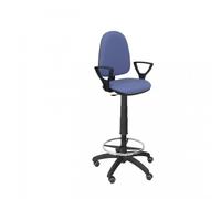 Piqueras y Crespo Tabouret Ayna Bali Accoudoirs Fixes Roues Parquet Bleu Clair