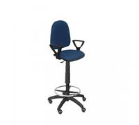 Tabouret Ayna Bali bleu marine avec bras fixes Roulettes de parquet