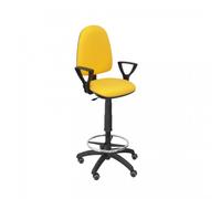 Piqueras y Crespo Tabouret Ayna Bali Accoudoirs Fixes Roues Parquet Jaune