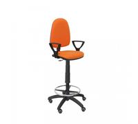 Piqueras y Crespo Tabouret Ayna Bali Bras Fixes Roues Parquet Orange