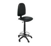 Piqueras y Crespo Tabouret Ayna en simili cuir noir
