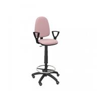 Piqueras y Crespo Tabouret Bali Ayna Rose Pâle avec Bras Fixes et Roues Parquet