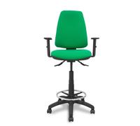PIQUERAS Y CRESPO Tabouret Elche Asynchrone Tissu Vert Structure Polyamide Noire