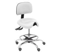 PIQUERAS Y CRESPO Tabouret Zarza Asynchrone Cuir écologique Blanc Structure chromée