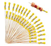 Piques à cocktail - Brochettes de fruits décoratives, 12 x 0,3 x 0,1 cm, décorations élégantes pour charcuterie avec perles en bois et corde, bâtons d'apéritif fantaisie, fournitures de fête pour