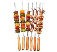 Piques à griller | 6 Pièces Bâtonnets Barbecue Poulet - Brochettes À Légumes Réutilisables - Pour La Maison, Le Jardin, La Cour, L'Extérieur, Pique-Nique, Camping, Fête Et Restaurant