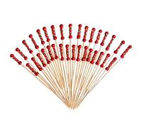 Piques Alimentaires | Avec Perle et Corde 100 Pièces,Brochettes de 12 cm pour Apéritifs et Amuse-Bouches | pour fête, mariage, planche de charcuterie, boissons, fruits et dessert
