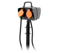 Zenitech Multiprise piquet 1,5 m 2 prises 16 A avec programmateur